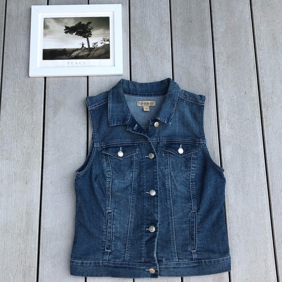 NINE WEST Vintage America Collection Denim Vest, S - Picture 4 of 8